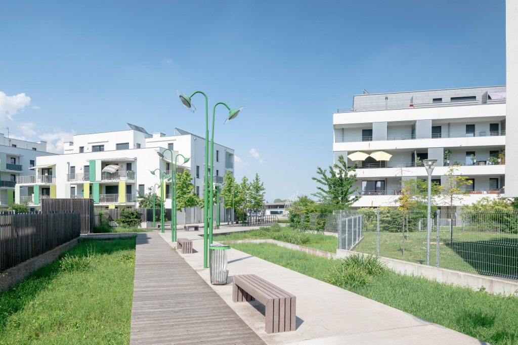 appartements neufs - Hœnheim -Ile-aux-Jardins-venelles piétonnes et mobilier urbain